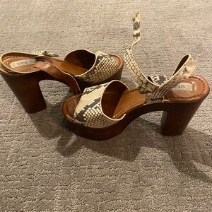 Steve Madden Brown and Cream Platform Heels